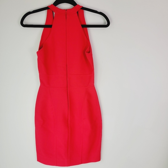 Herve Leger Paris red bandage v neck dress medium - Picture 4 of 8